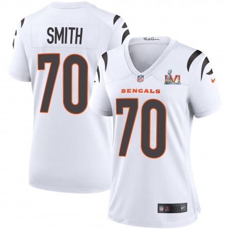 Cincinnati Bengals #70 D'Ante Smith White Super Bowl LVI Patch Nike Women's Game Jersey