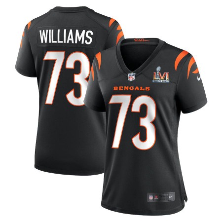 Cincinnati Bengals #73 Jonah Williams White Super Bowl LVI Patch Nike Women's Game Jersey