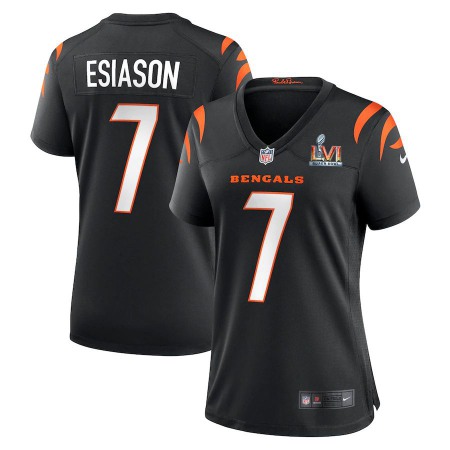 Cincinnati Bengals #7 Boomer Esiason White Super Bowl LVI Patch Nike Women's Game Jersey