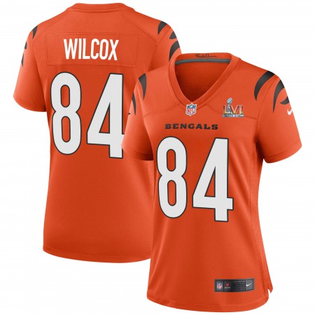 Cincinnati Bengals #84 Mitchell Wilcox Orange Super Bowl LVI Patch Nike Women's Game Jersey