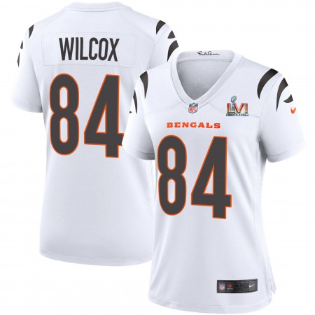 Cincinnati Bengals #84 Mitchell Wilcox White Super Bowl LVI Patch Nike Women's Game Jersey