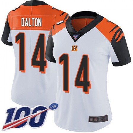 Nike Bengals #14 Andy Dalton White Women's Stitched NFL 100th Season Vapor Limited Jersey