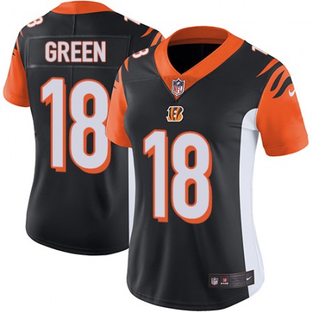 Nike Bengals #18 A.J. Green Black Team Color Women's Stitched NFL Vapor Untouchable Limited Jersey