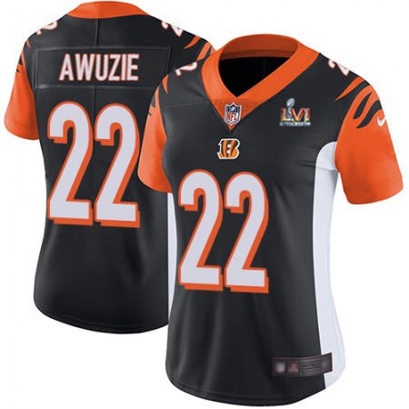 Nike Bengals #22 Chidobe Awuzie Black Team Color Super Bowl LVI Patch Women's Stitched NFL Vapor Untouchable Limited Jersey