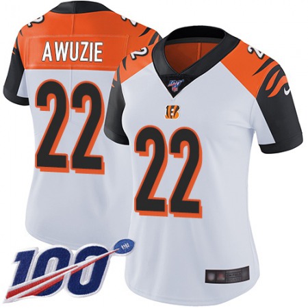 Nike Bengals #22 Chidobe Awuzie White Women's Stitched NFL 100th Season Vapor Untouchable Limited Jersey