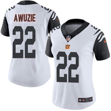 Nike Bengals #22 Chidobe Awuzie White Women's Stitched NFL Limited Rush Jersey