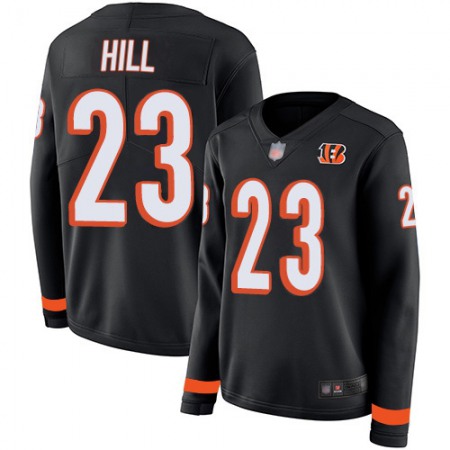 Nike Bengals #23 Daxton Hill Black Team Color Women's Stitched NFL Limited Therma Long Sleeve Jersey