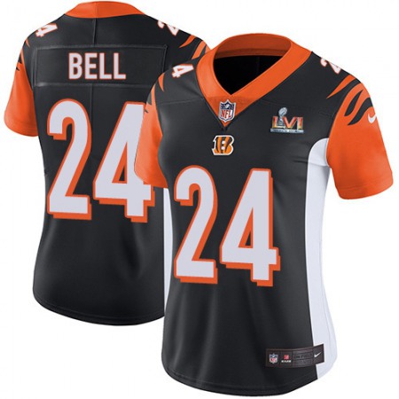 Nike Bengals #24 Vonn Bell Black Team Color Super Bowl LVI Patch Women's Stitched NFL Vapor Untouchable Limited Jersey