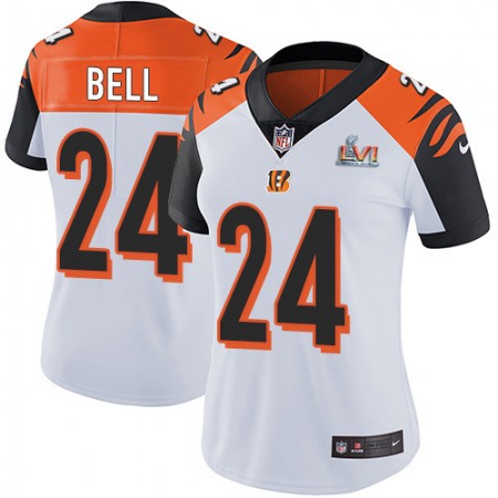 Nike Bengals #24 Vonn Bell White Super Bowl LVI Patch Women's Stitched NFL Vapor Untouchable Limited Jersey