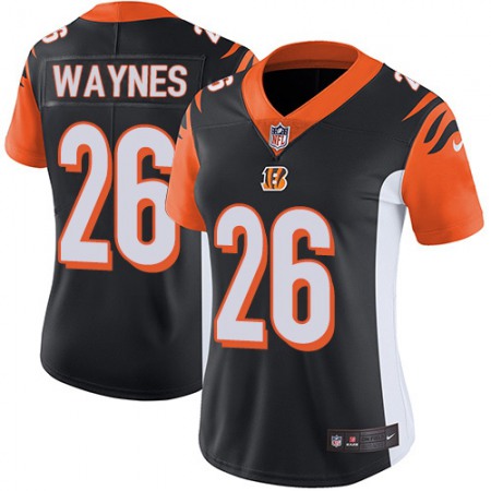 Nike Bengals #26 Trae Waynes Black Team Color Women's Stitched NFL Vapor Untouchable Limited Jersey