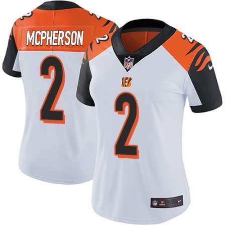 Nike Bengals #2 Evan McPherson White Women's Stitched NFL Vapor Untouchable Limited Jersey