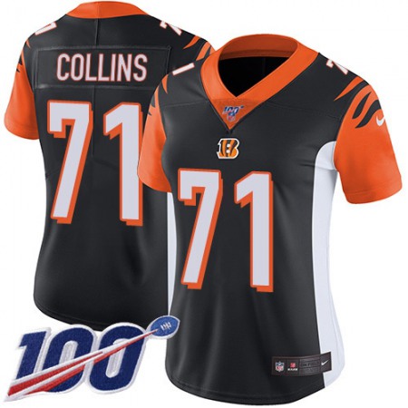 Nike Bengals #71 La'el Collins Black Team Color Women's Stitched NFL 100th Season Vapor Untouchable Limited Jersey