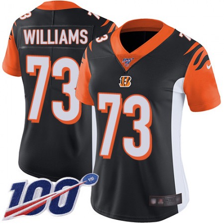 Nike Bengals #73 Jonah Williams Black Team Color Women's Stitched NFL 100th Season Vapor Untouchable Limited Jersey