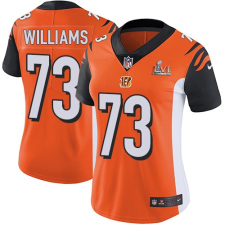 Nike Bengals #73 Jonah Williams Orange Alternate Super Bowl LVI Patch Women's Stitched NFL Vapor Untouchable Limited Jersey