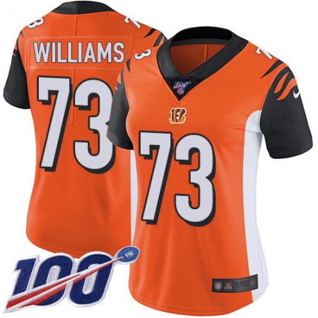 Nike Bengals #73 Jonah Williams Orange Alternate Women's Stitched NFL 100th Season Vapor Untouchable Limited Jersey