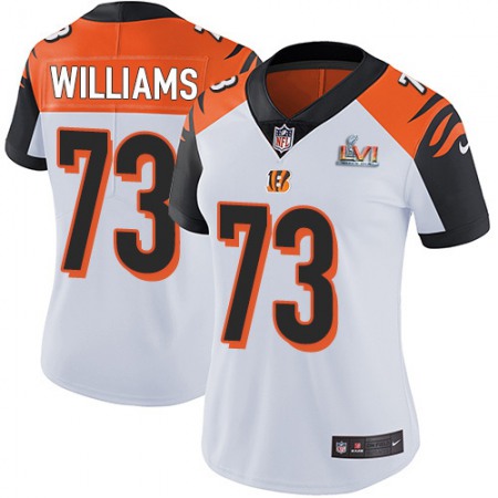 Nike Bengals #73 Jonah Williams White Super Bowl LVI Patch Women's Stitched NFL Vapor Untouchable Limited Jersey