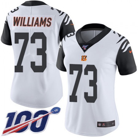 Nike Bengals #73 Jonah Williams White Women's Stitched NFL Limited Rush 100th Season Jersey