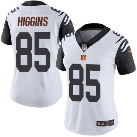 Nike Bengals #85 Tee Higgins White Women's Stitched NFL Limited Rush Jersey