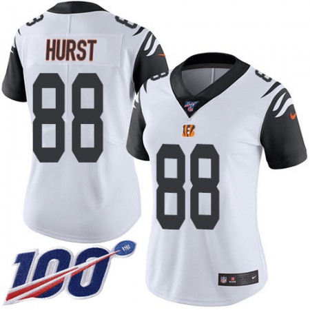 Nike Bengals #88 Hayden Hurst White Women's Stitched NFL Limited Rush 100th Season Jersey