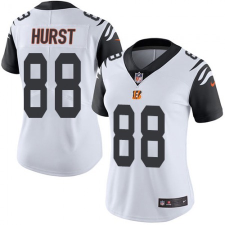 Nike Bengals #88 Hayden Hurst White Women's Stitched NFL Limited Rush Jersey