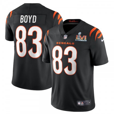 Cincinnati Bengals #83 Tyler Boyd Black Super Bowl LVI Patch Youth Nike Vapor Limited Jersey