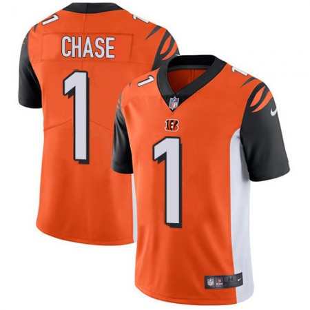 Nike Bengals #1 Ja'Marr Chase Orange Alternate Youth Stitched NFL Vapor Untouchable Limited Jersey