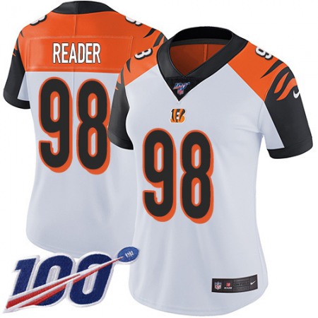 Nike Bengals #98 D.J. Reader White Women's Stitched NFL 100th Season Vapor Untouchable Limited Jersey