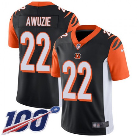 Nike Bengals #22 Chidobe Awuzie Black Team Color Youth Stitched NFL 100th Season Vapor Untouchable Limited Jersey