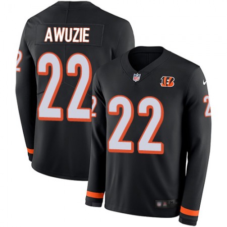 Nike Bengals #22 Chidobe Awuzie Black Team Color Youth Stitched NFL Limited Therma Long Sleeve Jersey