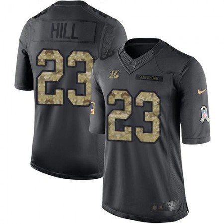 Nike Bengals #23 Daxton Hill Black Youth Stitched NFL Limited 2016 Salute to Service Jersey