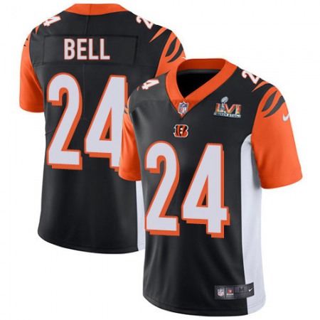 Nike Bengals #24 Vonn Bell Black Team Color Super Bowl LVI Patch Youth Stitched NFL Vapor Untouchable Limited Jersey