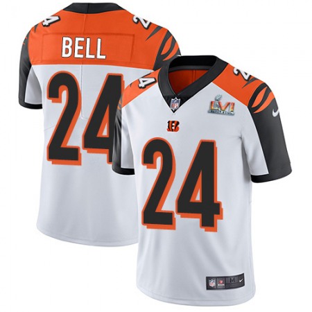 Nike Bengals #24 Vonn Bell White Super Bowl LVI Patch Youth Stitched NFL Vapor Untouchable Limited Jersey