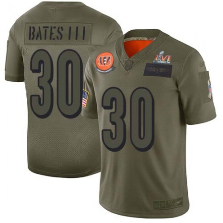 Nike Bengals #30 Jessie Bates Camo Super Bowl LVI Patch Youth Stitched NFL Limited 2019 Salute To Service Jersey