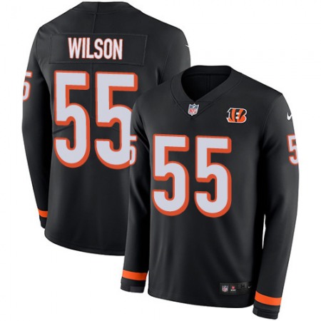 Nike Bengals #55 Logan Wilson Black Team Color Youth Stitched NFL Limited Therma Long Sleeve Jersey