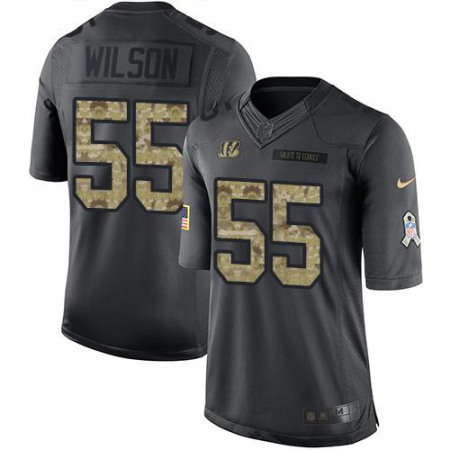Nike Bengals #55 Logan Wilson Black Youth Stitched NFL Limited 2016 Salute to Service Jersey