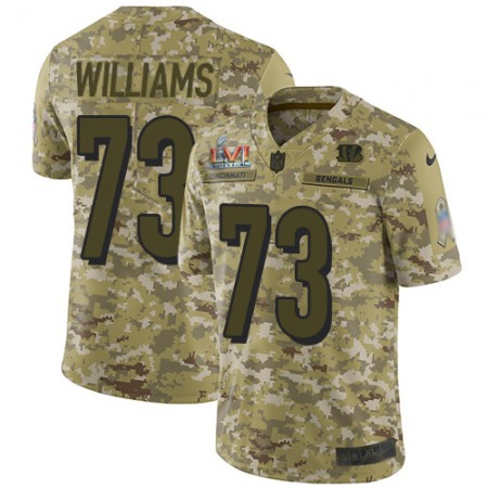 Nike Bengals #73 Jonah Williams Camo Super Bowl LVI Patch Youth Stitched NFL Limited 2018 Salute To Service Jersey