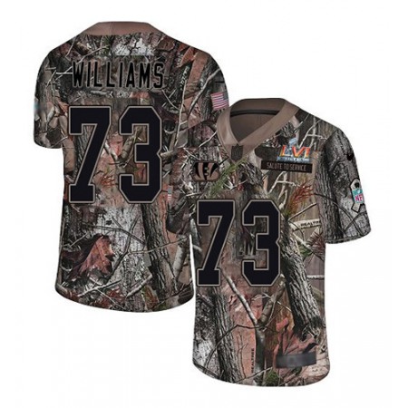 Nike Bengals #73 Jonah Williams Camo Super Bowl LVI Patch Youth Stitched NFL Limited Rush Realtree Jersey
