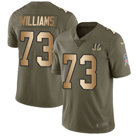 Nike Bengals #73 Jonah Williams Olive/Gold Youth Stitched NFL Limited 2017 Salute To Service Jersey