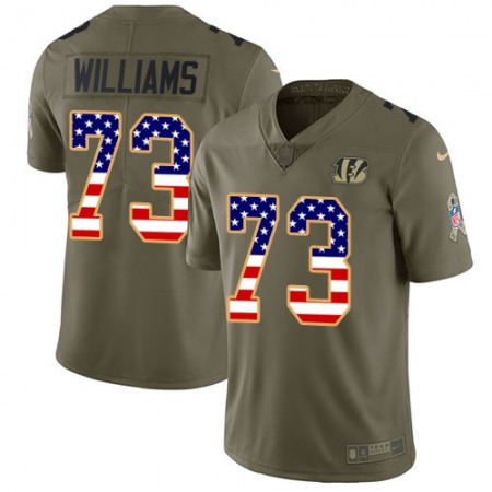 Nike Bengals #73 Jonah Williams Olive/USA Flag Youth Stitched NFL Limited 2017 Salute To Service Jersey