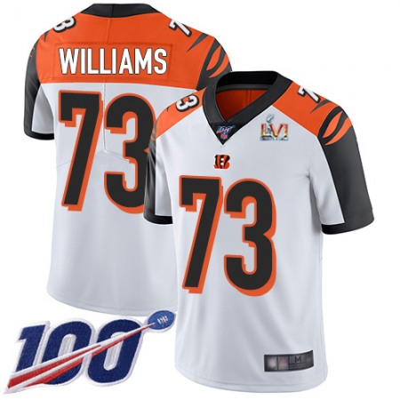 Nike Bengals #73 Jonah Williams White Super Bowl LVI Patch Youth Stitched NFL 100th Season Vapor Limited Jersey