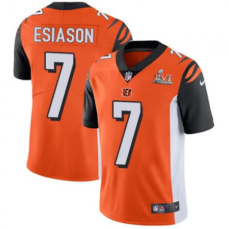 Nike Bengals #7 Boomer Esiason Orange Alternate Super Bowl LVI Patch Youth Stitched NFL Vapor Untouchable Limited Jersey