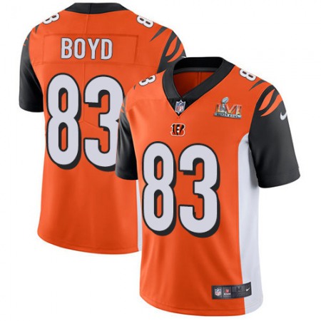 Nike Bengals #83 Tyler Boyd Orange Alternate Super Bowl LVI Patch Youth Stitched NFL Vapor Untouchable Limited Jersey