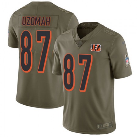 Nike Bengals #87 C.J. Uzomah Olive Youth Stitched NFL Limited 2017 Salute To Service Jersey