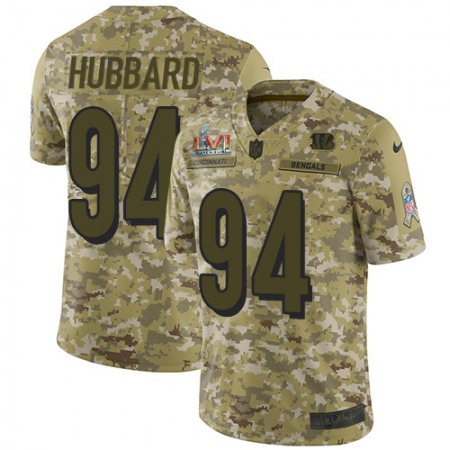Nike Bengals #94 Sam Hubbard Camo Super Bowl LVI Patch Youth Stitched NFL Limited 2018 Salute To Service Jersey