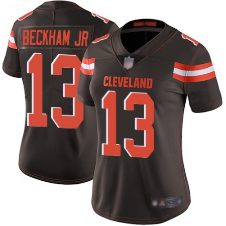 Nike Browns #13 Odell Beckham Jr Brown Team Color Women's Stitched NFL Vapor Untouchable Limited Jersey