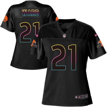 Nike Browns #21 Denzel Ward Black Women's NFL Fashion Game Jersey