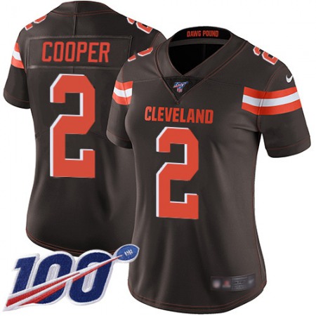 Nike Browns #2 Amari Cooper Brown Team Color Women's Stitched NFL 100th Season Vapor Untouchable Limited Jersey
