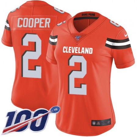 Nike Browns #2 Amari Cooper Orange Alternate Women's Stitched NFL 100th Season Vapor Untouchable Limited Jersey