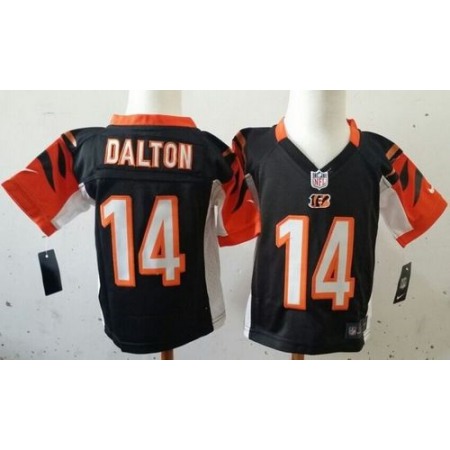 Toddler Nike Bengals #14 Andy Dalton Black Team Color Stitched NFL Elite Jersey