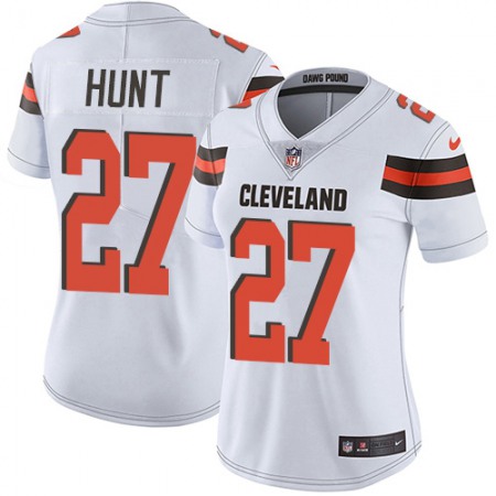 Nike Browns #27 Kareem Hunt White Women's Stitched NFL Vapor Untouchable Limited Jersey